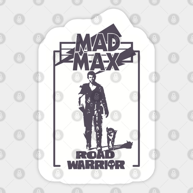 Mad Max the Road Warrior with his dog Sticker by DaveLeonardo